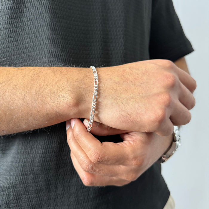 Pulsera Fígaro 5mm – Silver Ice 02