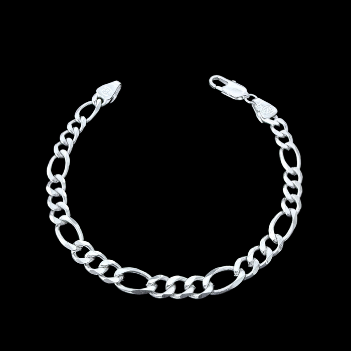 Pulsera Fígaro 7mm – Silver Ice 01