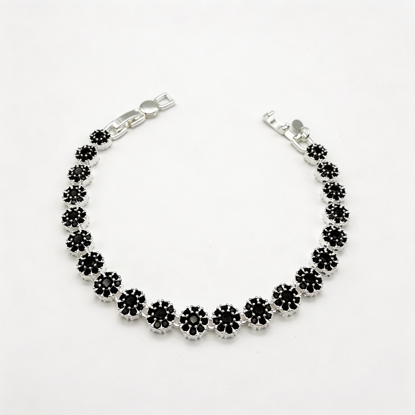 Pulsera Glam Circones Negros Plata 925 – Silver Ice 05