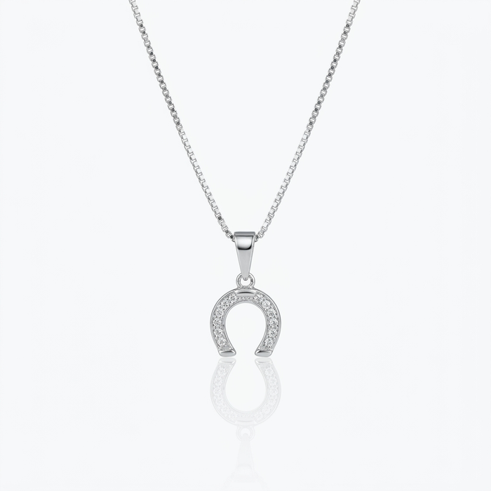 Collar Herradura de la Suerte Plata 925: herradura con micro circones