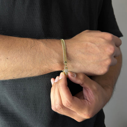 Pulsera Tejido Chino Oro – 6 mm – Silver Ice 04
