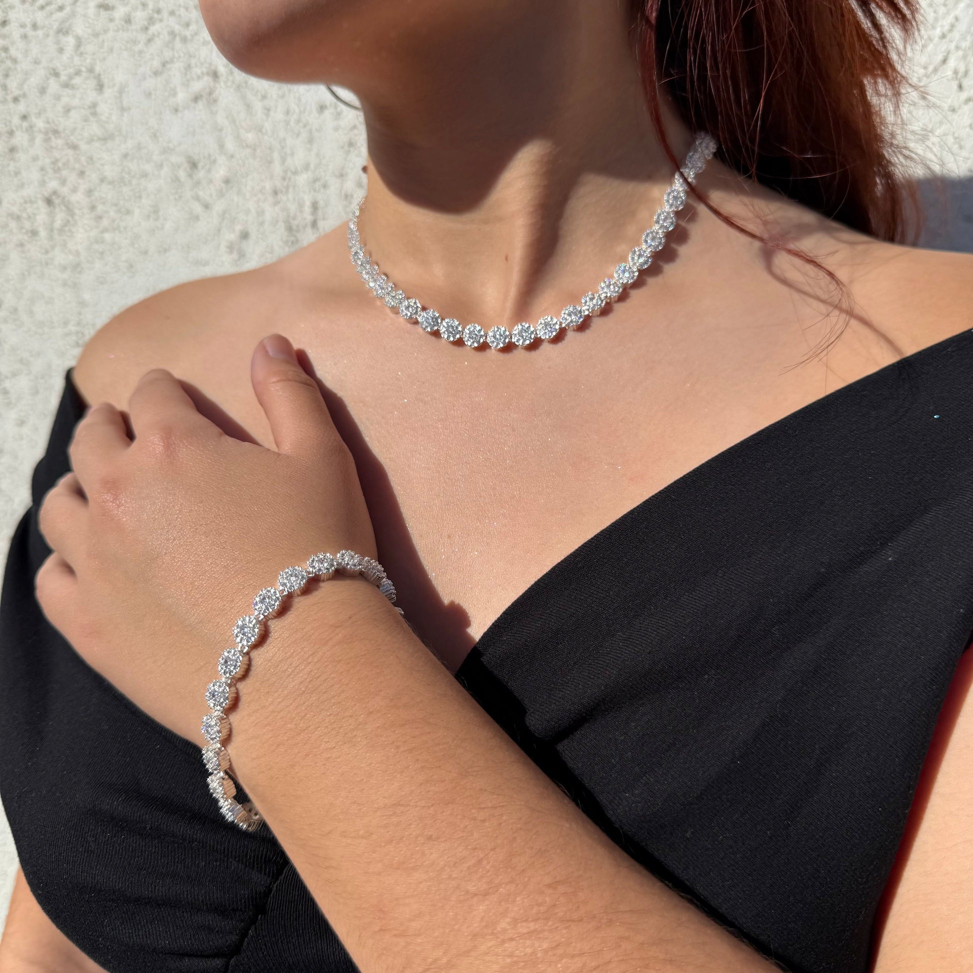 Pulsera Glam Circones Blancos Plata 925 – Silver Ice 08