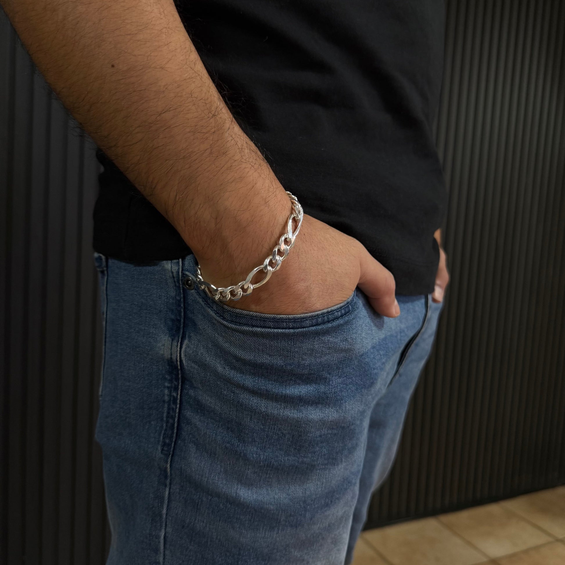 Pulsera Fígaro Plata 925 - 10 mm – Silver Ice 03