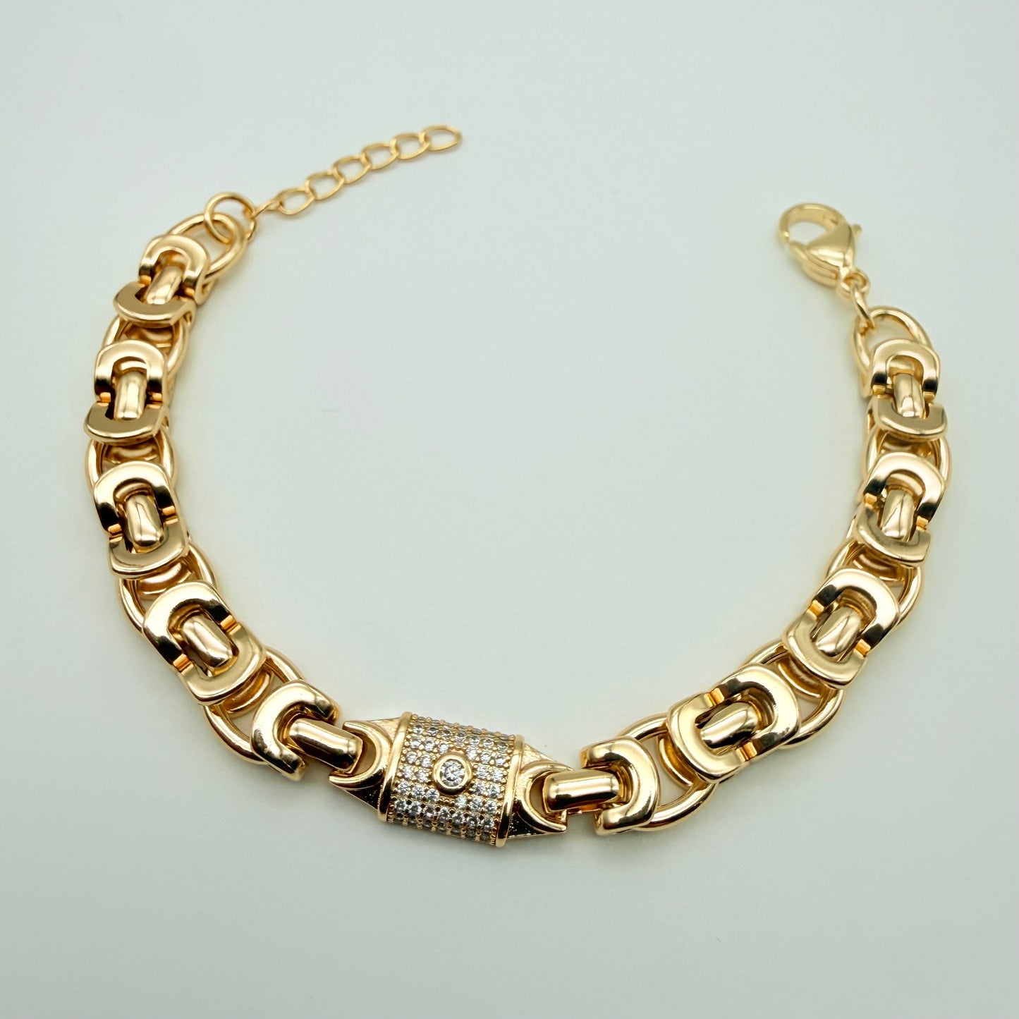 Pulsera Eslabón Marine Oro Goldfilled – 8 mm – Silver Ice 01