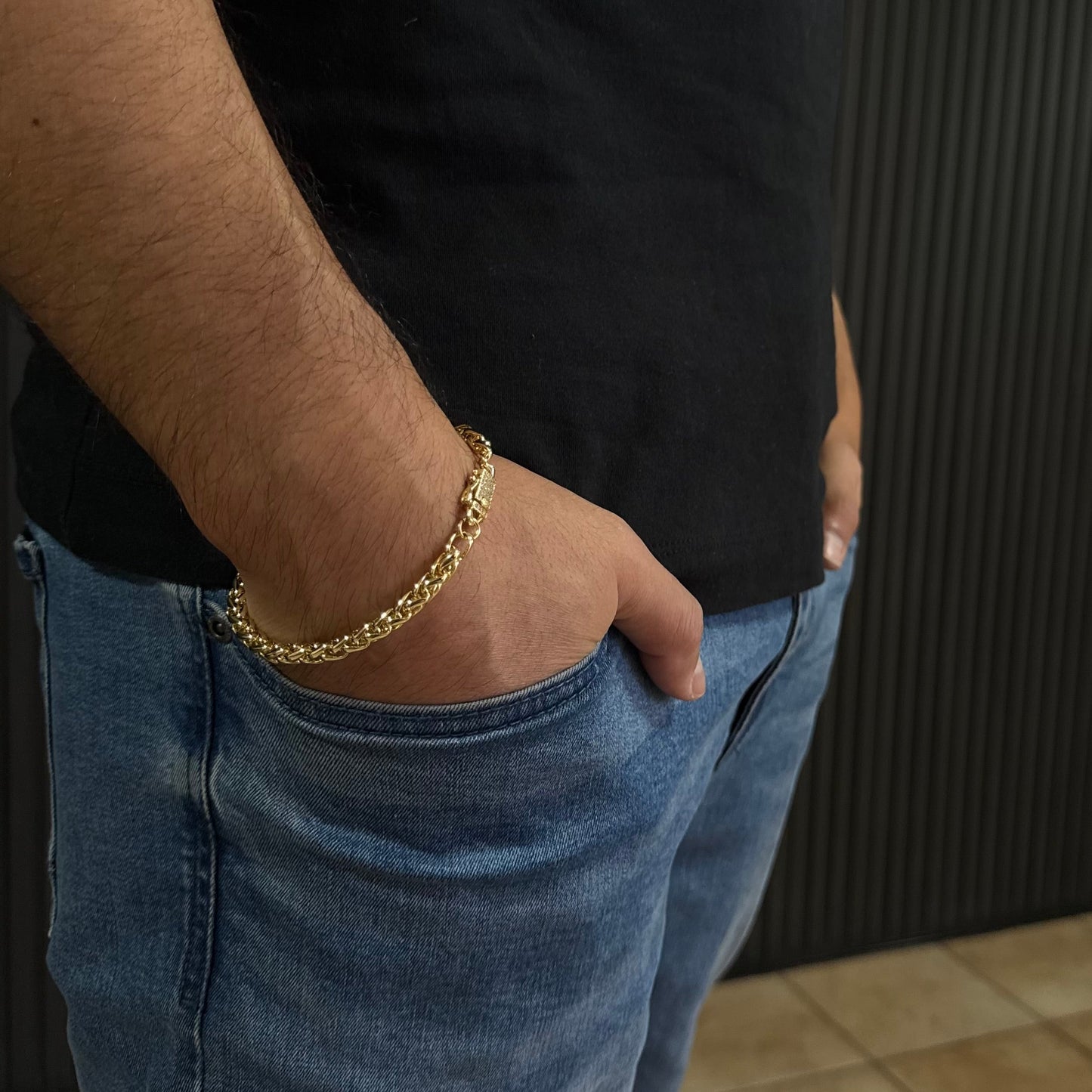 Pulsera Soga Oro – 5 mm – Silver Ice 02