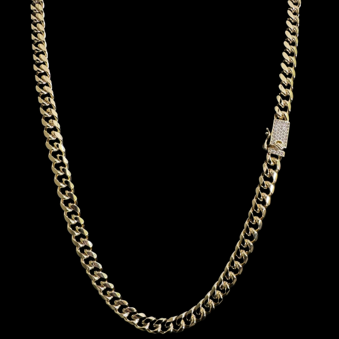 Cadena Cubana Oro – 8 mm – Silver Ice 06