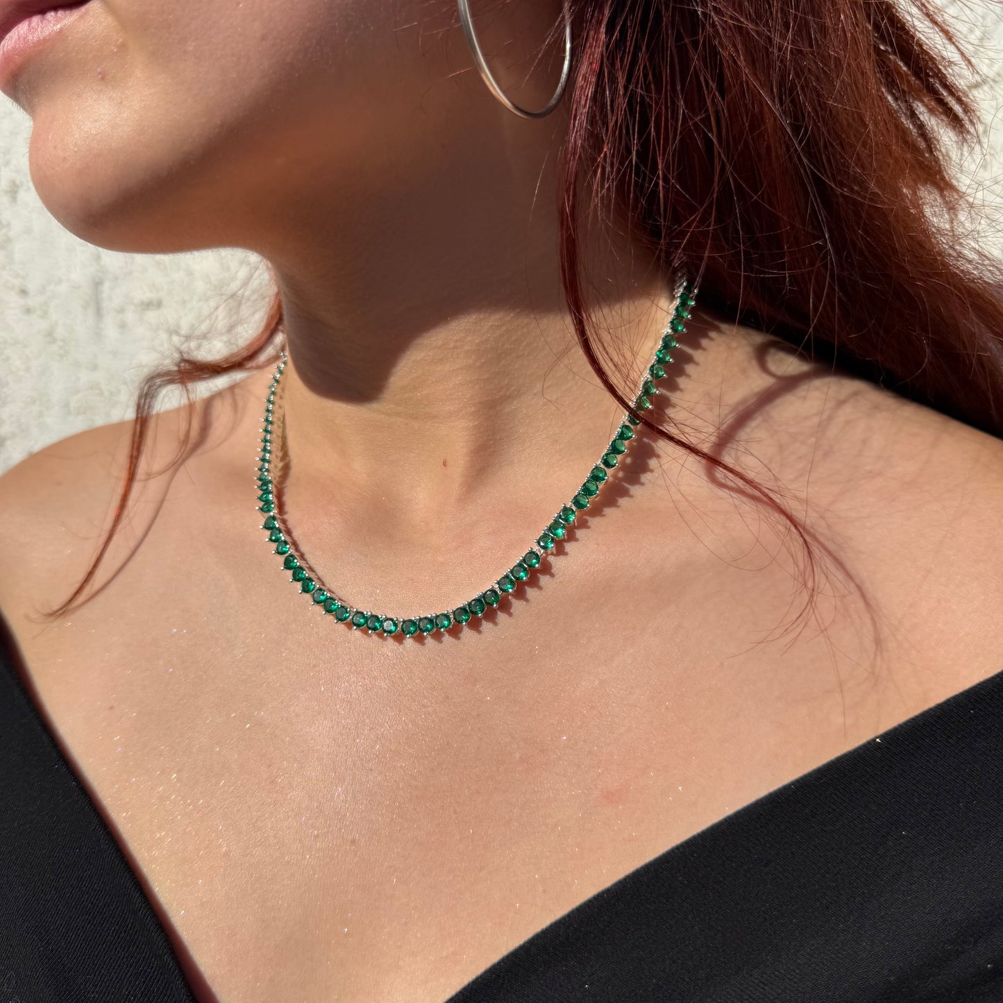 Collar Gotas de Luz Circones Verdes Plata 925 – Silver Ice 05