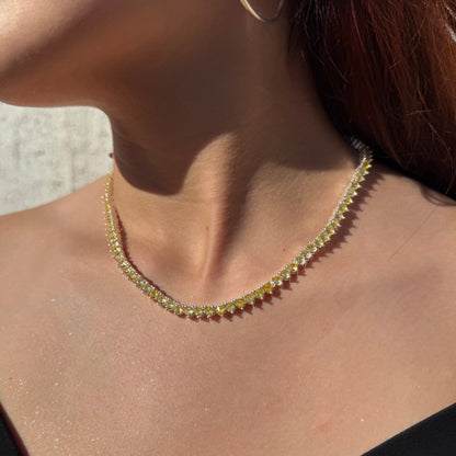 Collar Gotas de Luz circones amarillos Plata 925