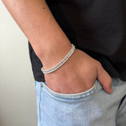 Pulsera Tennis Rectangular 6mm – Silver Ice 02