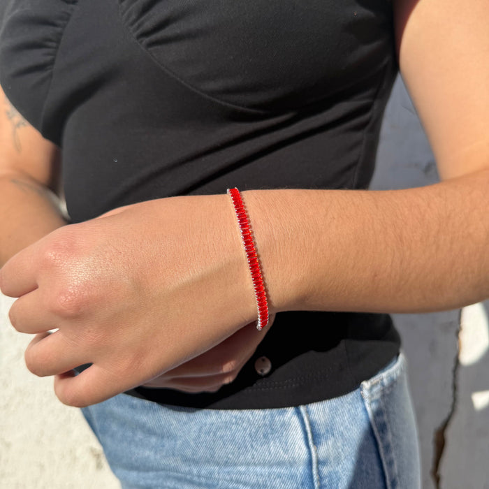Pulsera Tennis Orange Plata 925 - 4mm – Silver Ice 02