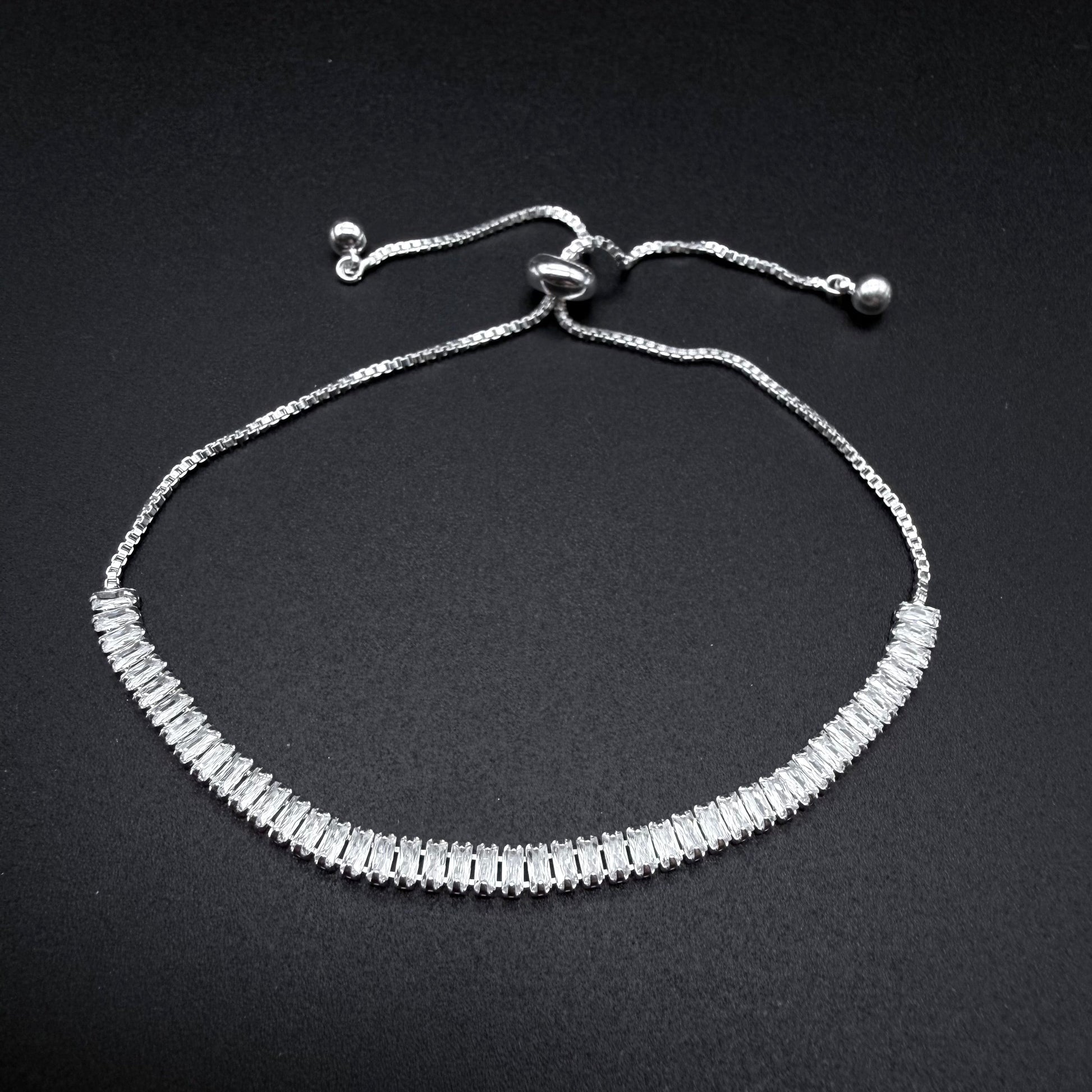 Pulsera Tennis Ajustable 3,5mm – Silver Ice 04