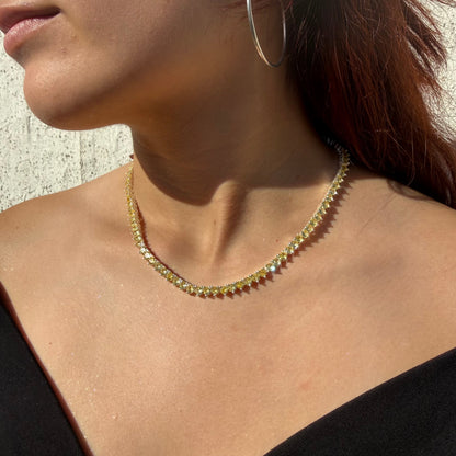 Collar Gotas de Luz circones amarillos Plata 925