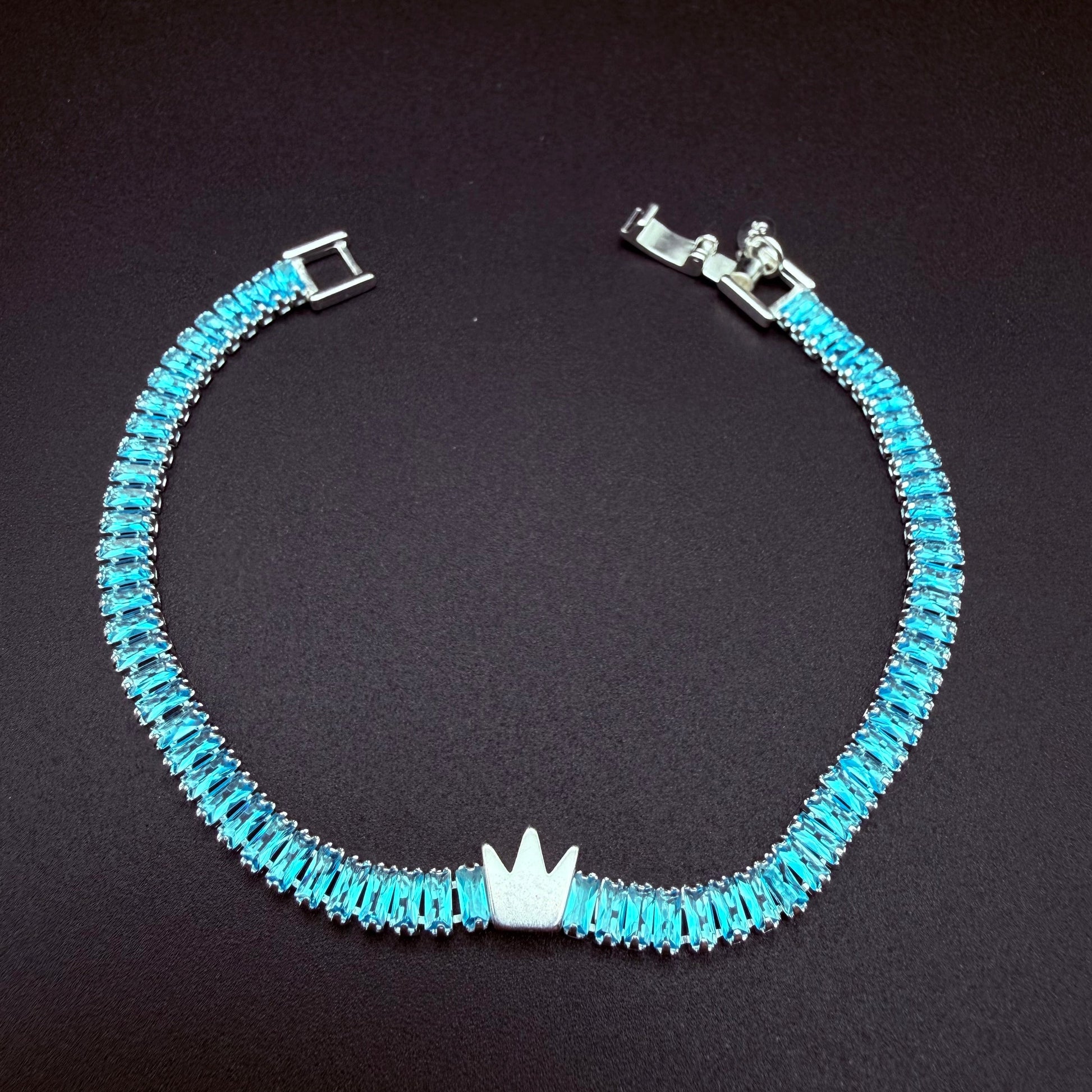 Pulsera Tennis Corona Celeste 4mm – Silver Ice 06