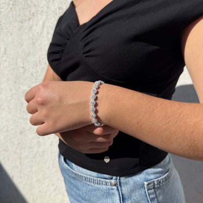 Pulsera Glam Circones Blancos Plata 925 – Silver Ice 07