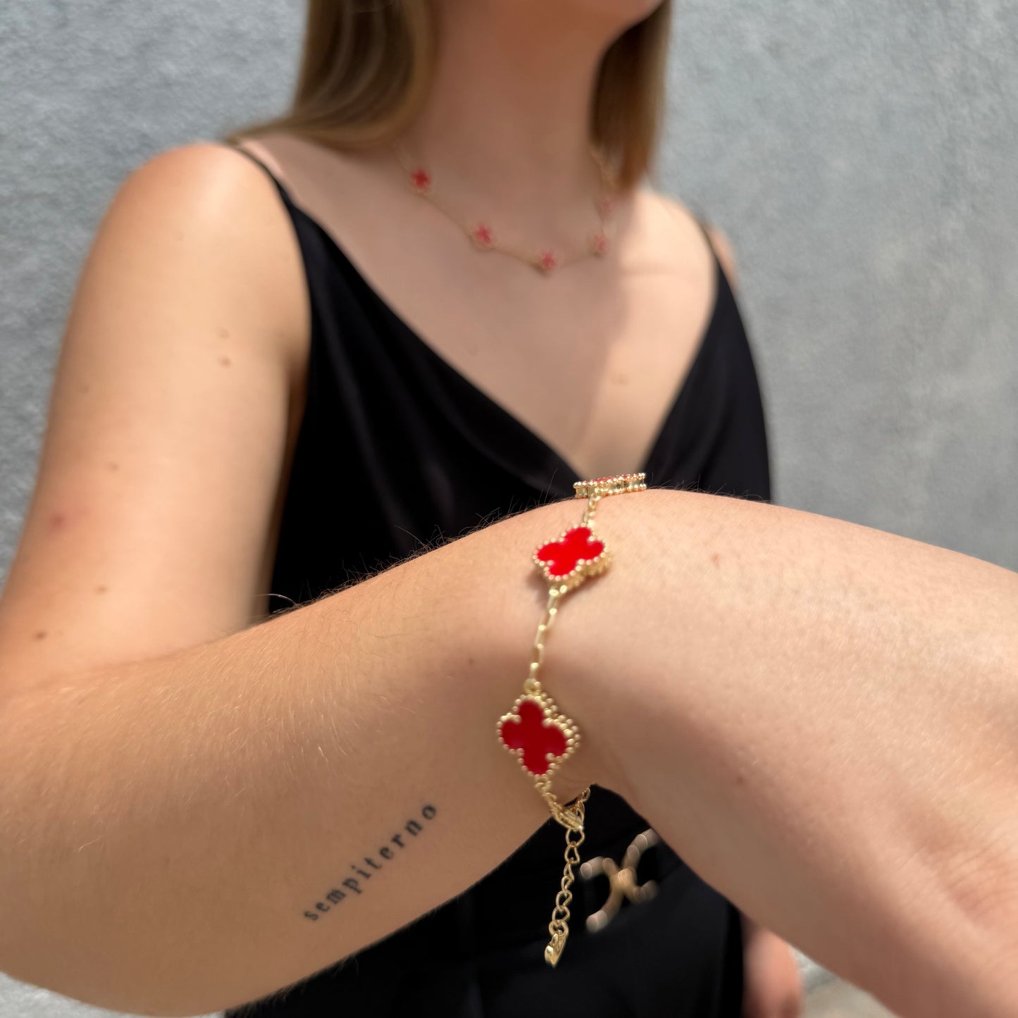 Pulsera Van Cleef Roja Dual Oro – Silver Ice 02