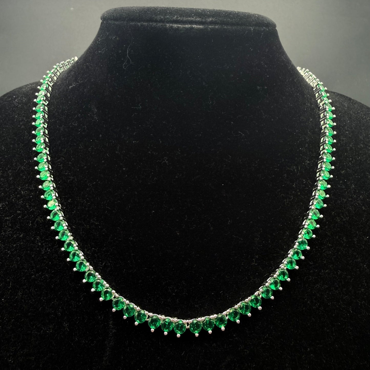 Collar Gotas de Luz circones verdes Plata 925