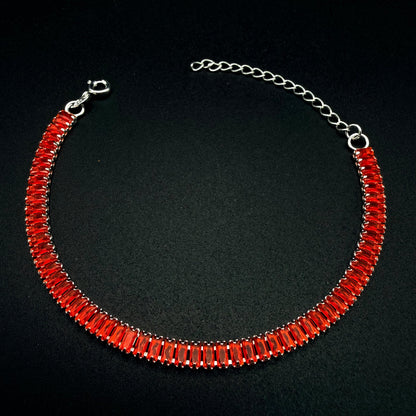 Pulsera Tennis Orange Plata 925 - 4mm – Silver Ice 01