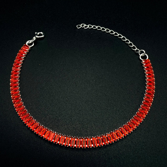 Pulsera Tennis Orange Plata 925 - 4mm – Silver Ice 01