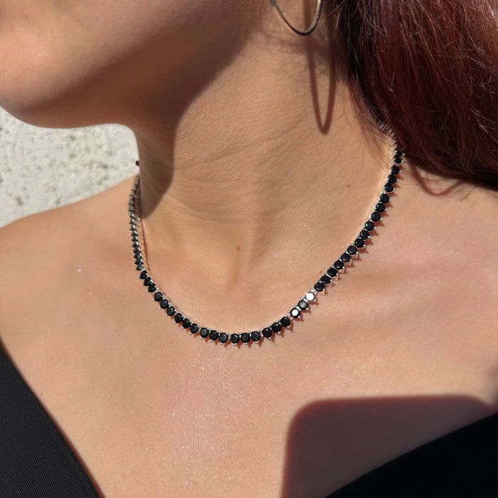 Collar Gotas de Luz Circones Negros Plata 925 – Silver Ice 04