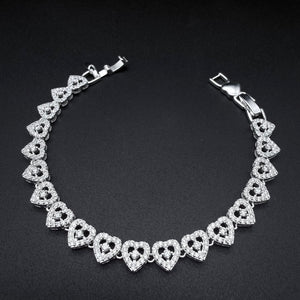 Pulsera corazones de luz Plata 925
