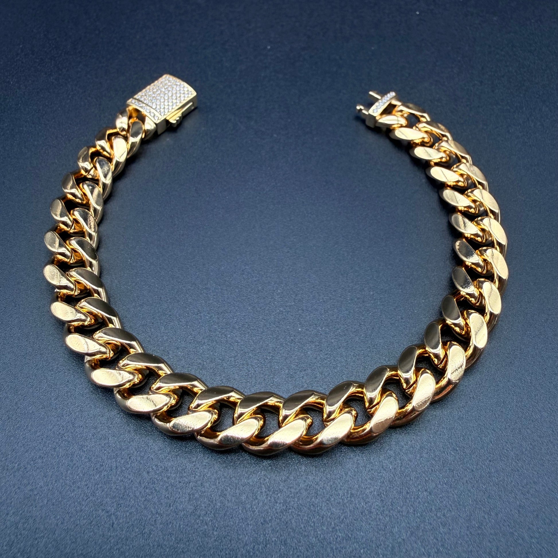 Pulsera Cubana Oro – 9 mm – Silver Ice 02
