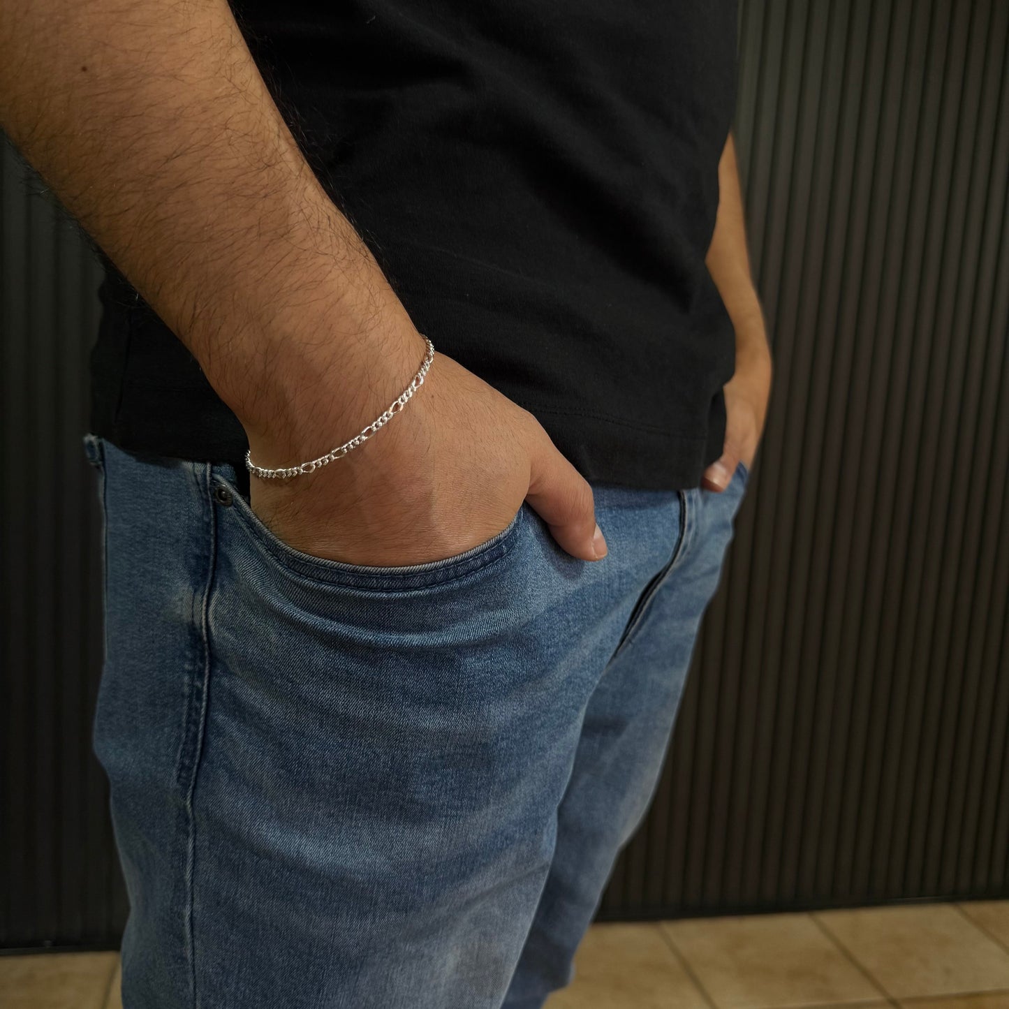 Pulsera Fígaro 3,5mm – Silver Ice 03