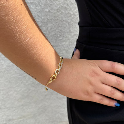 Pulsera Eslabones Oro – Silver Ice 07