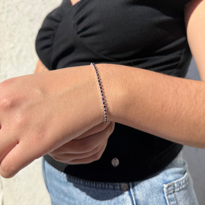 Pulsera Tennis Dark Purple Plata 925 - 2mm – Silver Ice 03