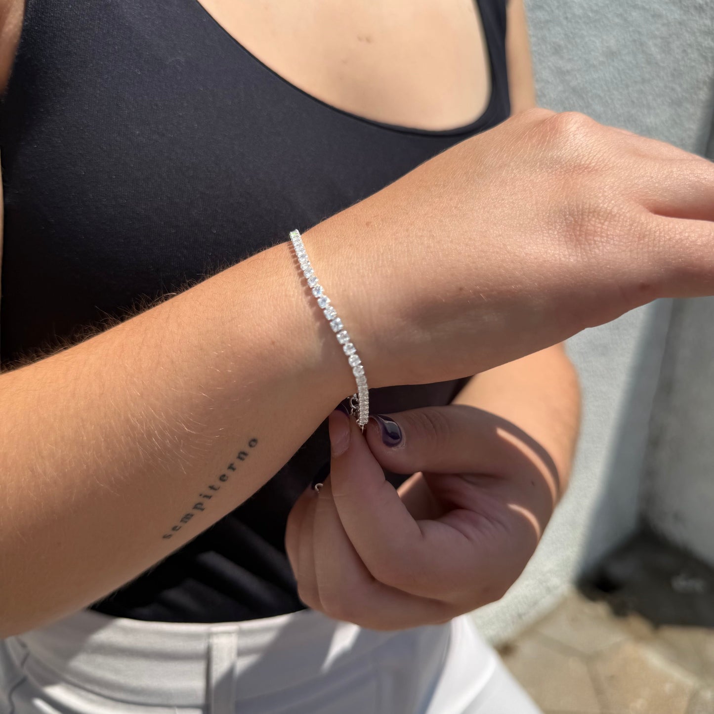 Pulsera Tennis - 3mm – Silver Ice 02