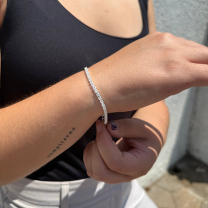 Pulsera Tennis - 3mm – Silver Ice 02
