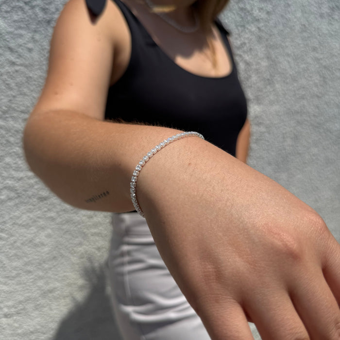 Pulsera Tennis - 3mm – Silver Ice 03