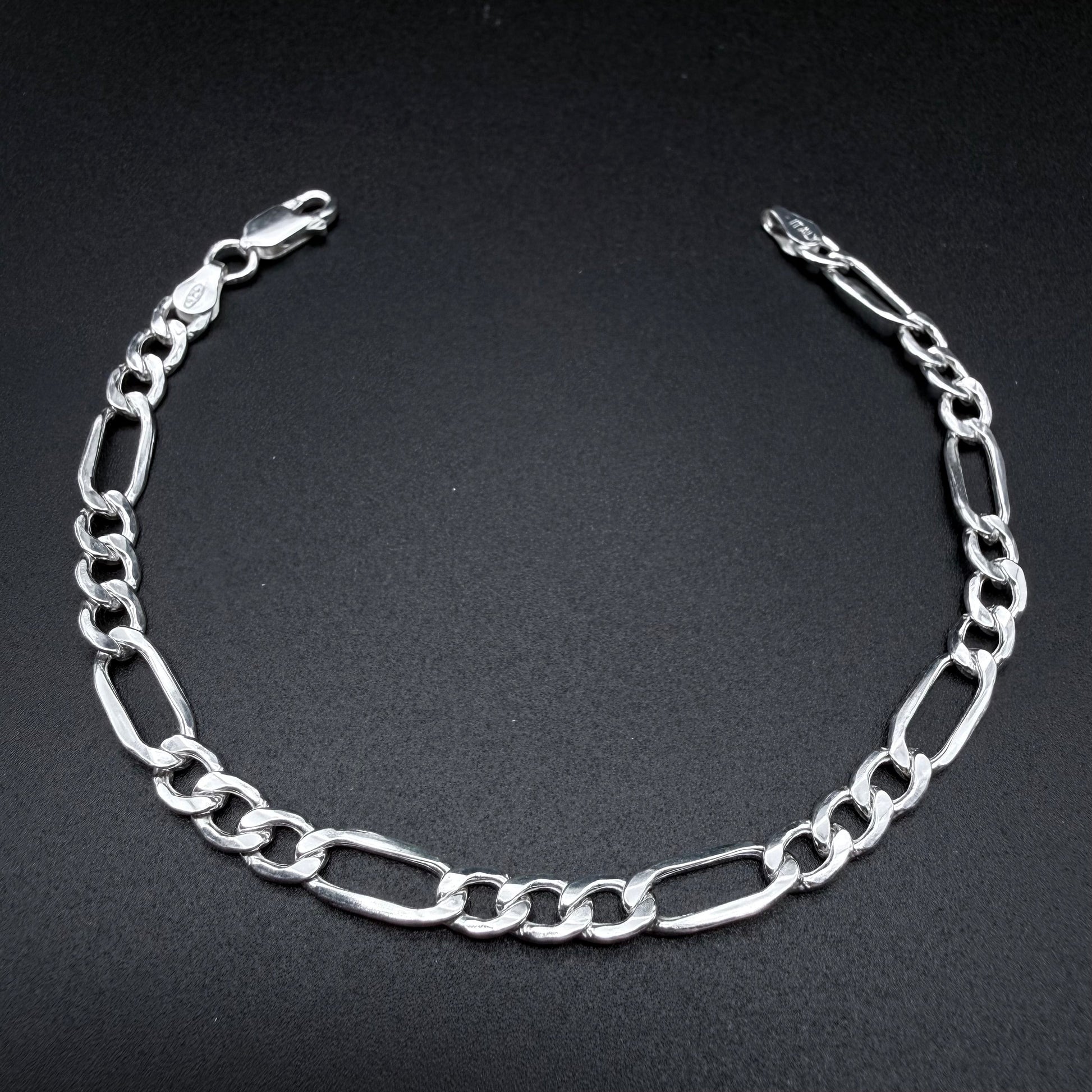Pulsera Fígaro 5mm Inflada - Plata 925 Italy – Silver Ice 01