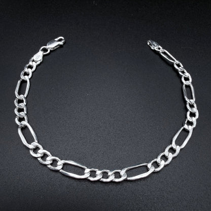 Pulsera Fígaro 5mm Inflada - Plata 925 Italy – Silver Ice 01