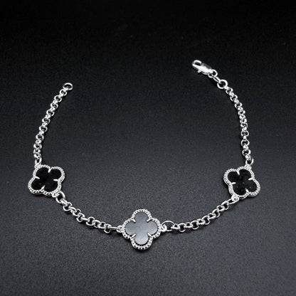 Pulsera Van Cleef Negra – Silver Ice 02