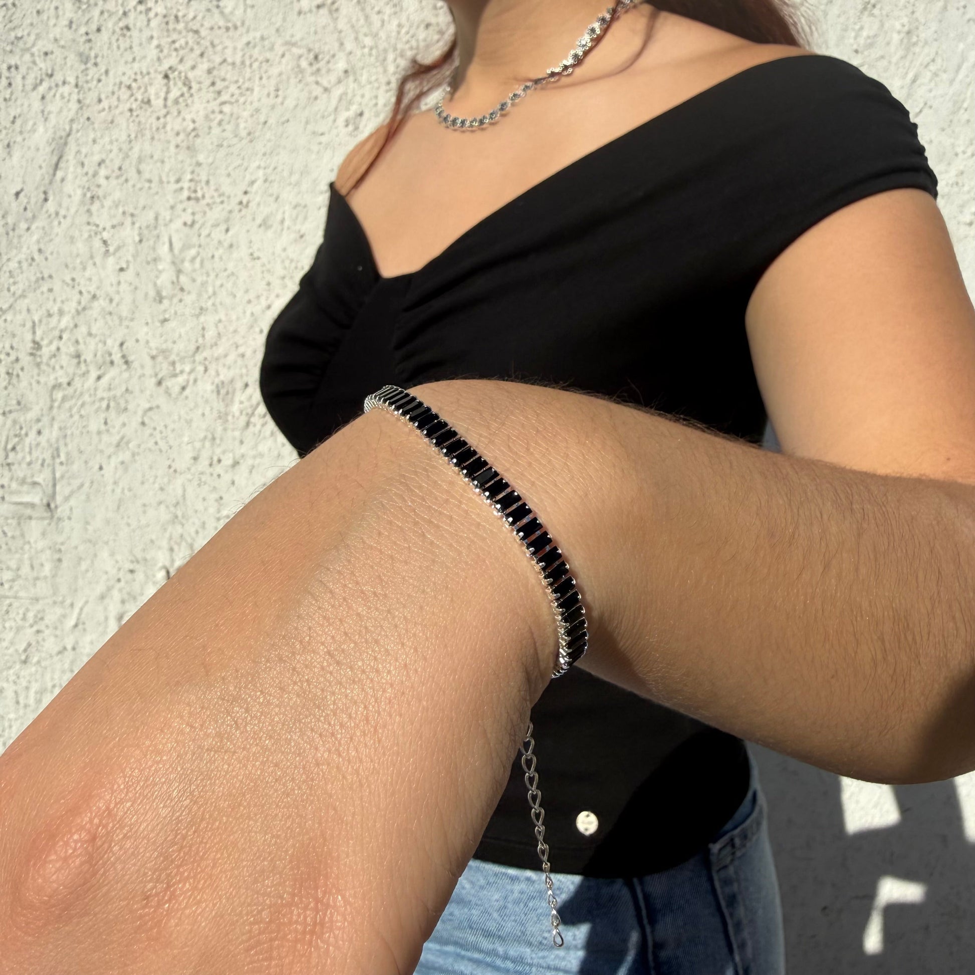 Pulsera Tennis Black Plata 925 - 4mm – Silver Ice 02