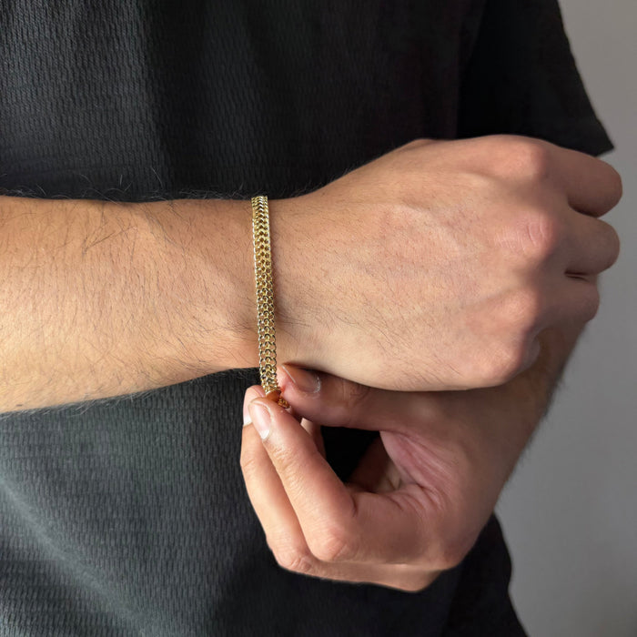 Pulsera Tejido Chino Oro – 6 mm – Silver Ice 02