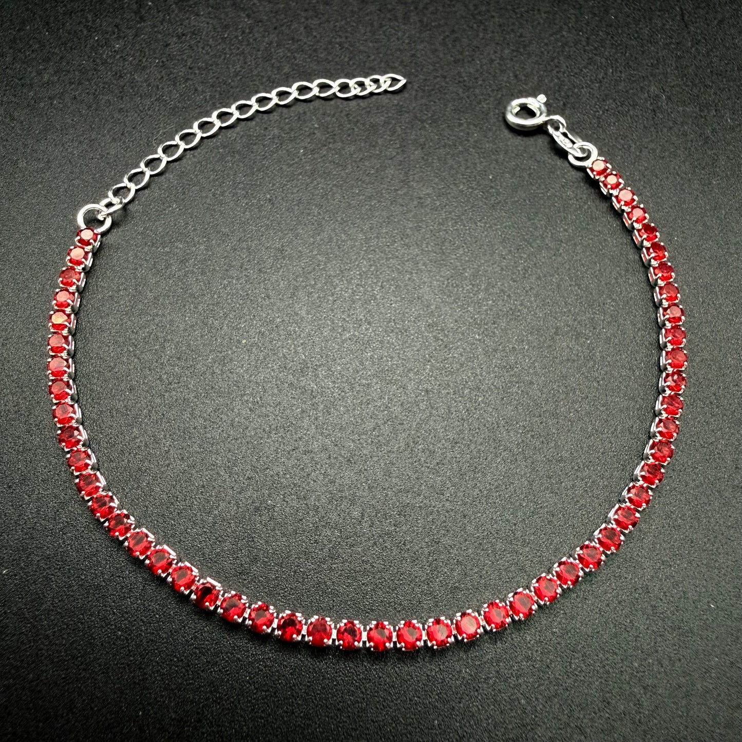 Pulsera Tennis Rubí Plata 925 - 2mm – Silver Ice 01