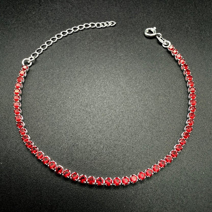 Pulsera Tennis Rubí Plata 925 - 2mm – Silver Ice 01