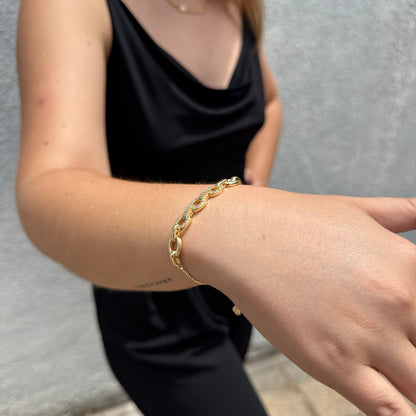 Pulsera Eslabones Oro – Silver Ice 06