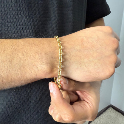 Pulsera Rolo Limada Oro – 5 mm – Silver Ice 02
