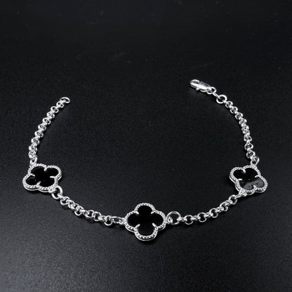 Pulsera Van Cleef Negra – Silver Ice 03