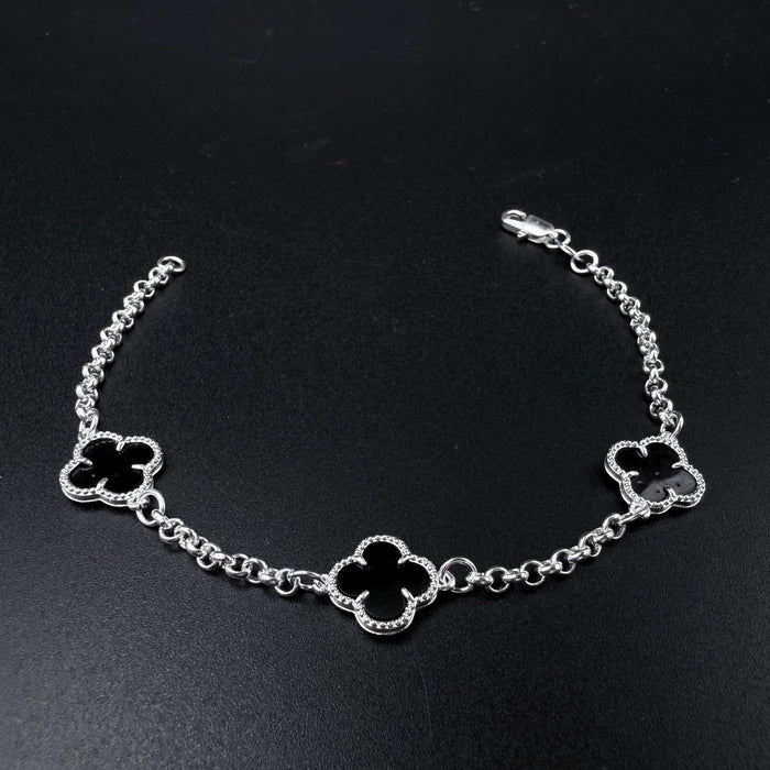 Pulsera Van Cleef Negra – Silver Ice 03