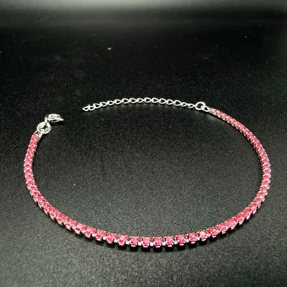 Pulsera Tennis Pink Plata 925 - 2mm – Silver Ice 07