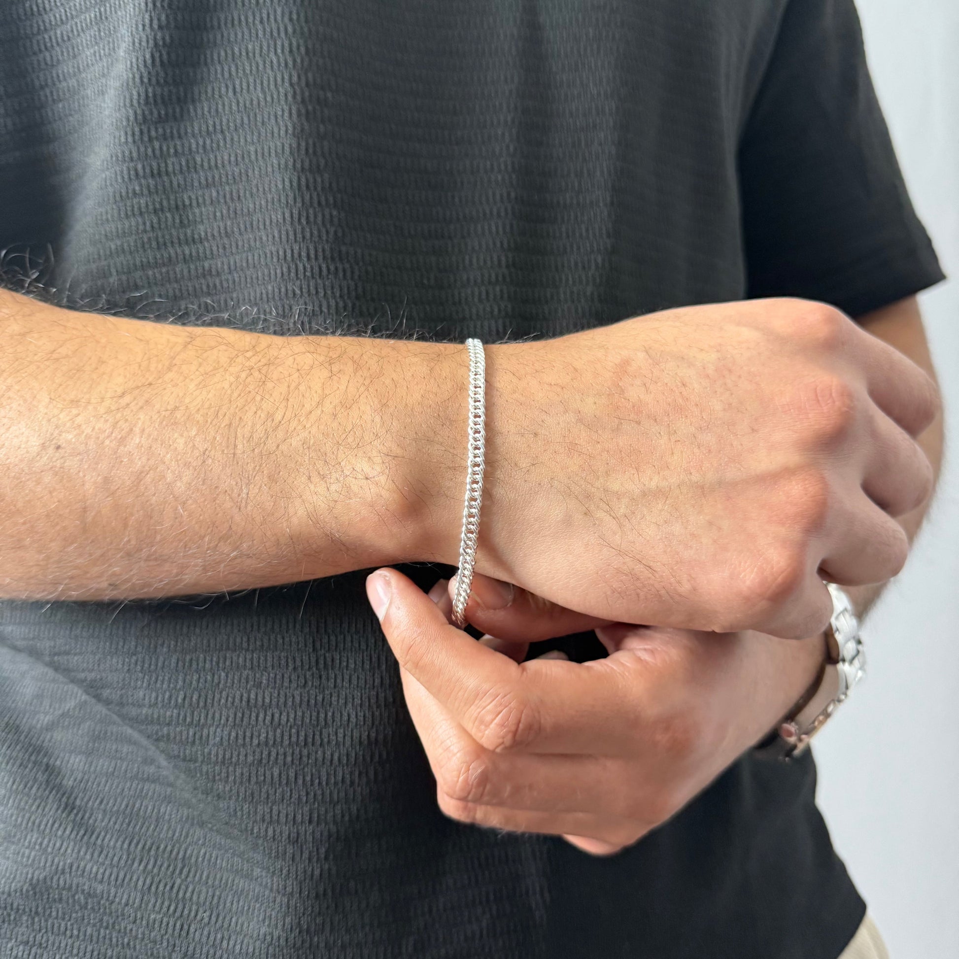 Pulsera Triple Grumet - 4mm – Silver Ice 02