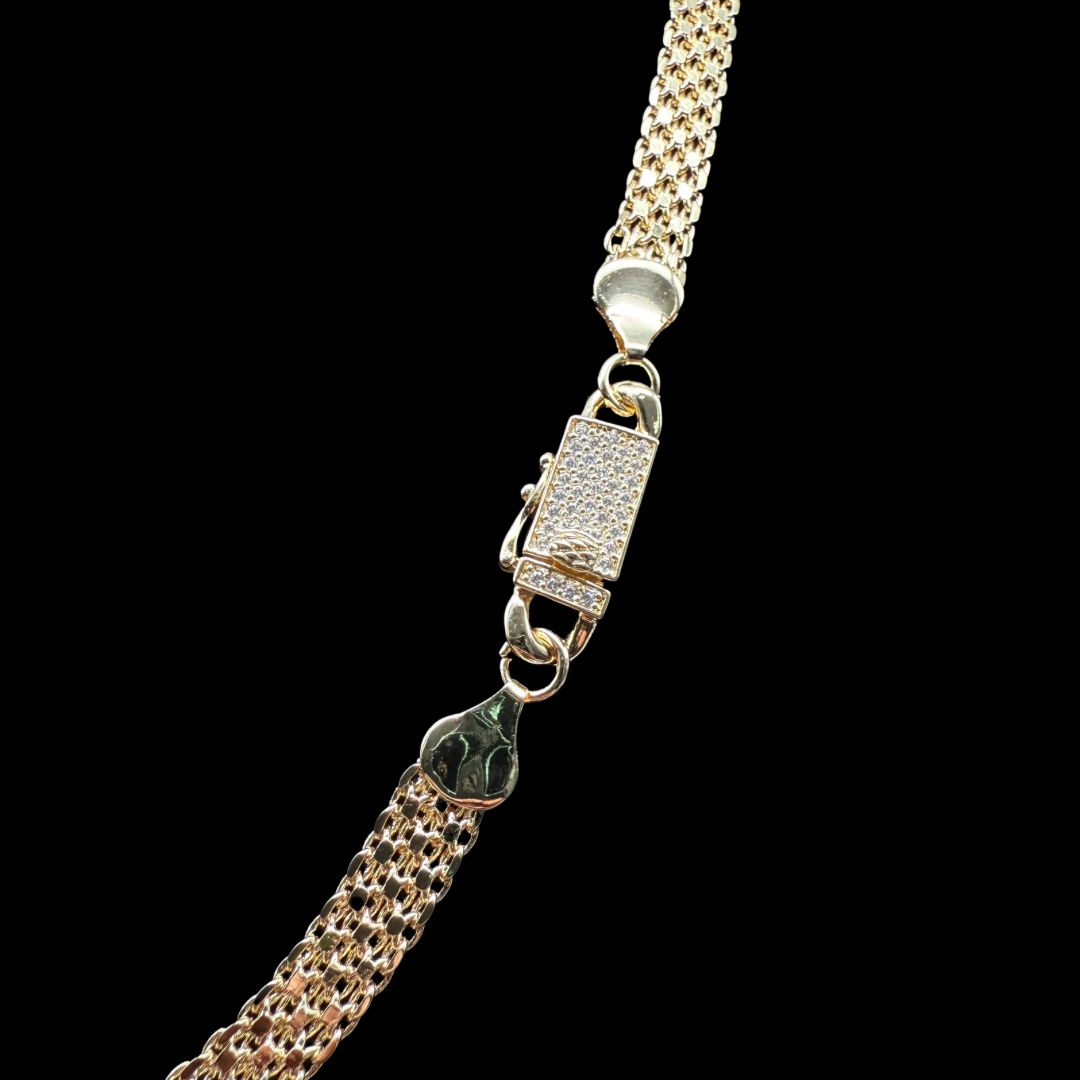 Cadena Tejido Chino Oro – 7,5 mm – Silver Ice 03