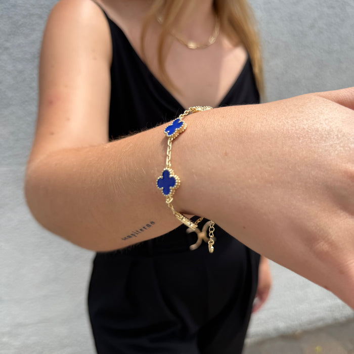 Pulsera Van Cleef Azul Dual Oro – Silver Ice 02