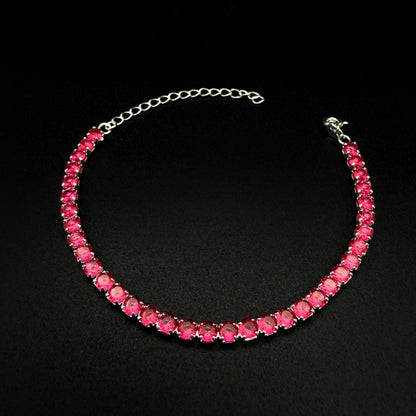 Pulsera Tennis Pink Intense - 3mm – Silver Ice 05