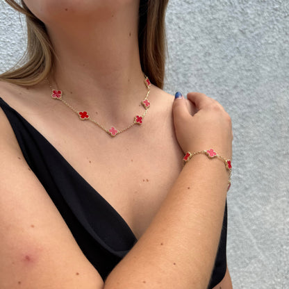 Pulsera Van Cleef Roja Dual Oro – Silver Ice 05