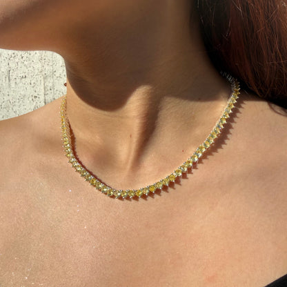 Collar Gotas de Luz circones amarillos Plata 925