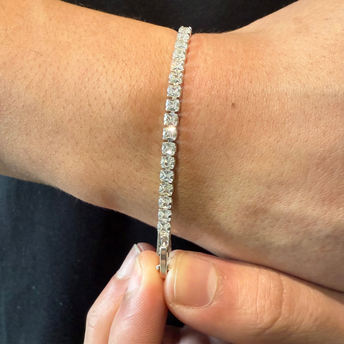 Pulsera Tennis con Circones 3,5mm – Silver Ice 04
